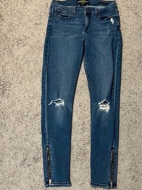 Lucky Brand Brooke Legging Jeans Size 8/29 | Distressed Skinny Zip Ankle